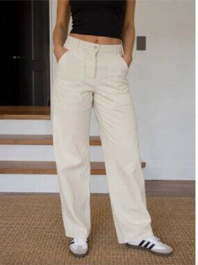 Wilfred Free Aritzia Cream Wide Leg Utility Pants 2